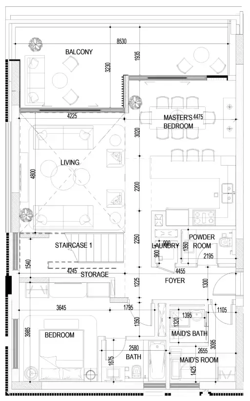 2 bedroom layout