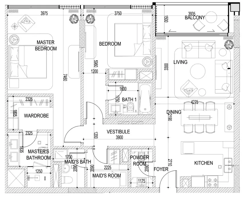2 bedroom layout