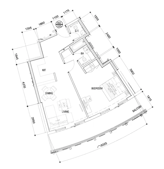 1 bedroom layout