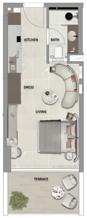 0 bedroom layout