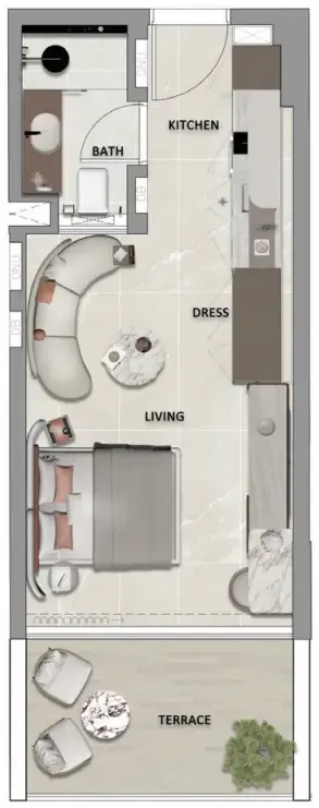 0 bedroom layout