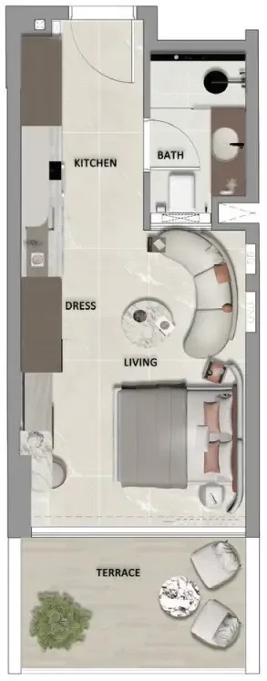 0 bedroom layout