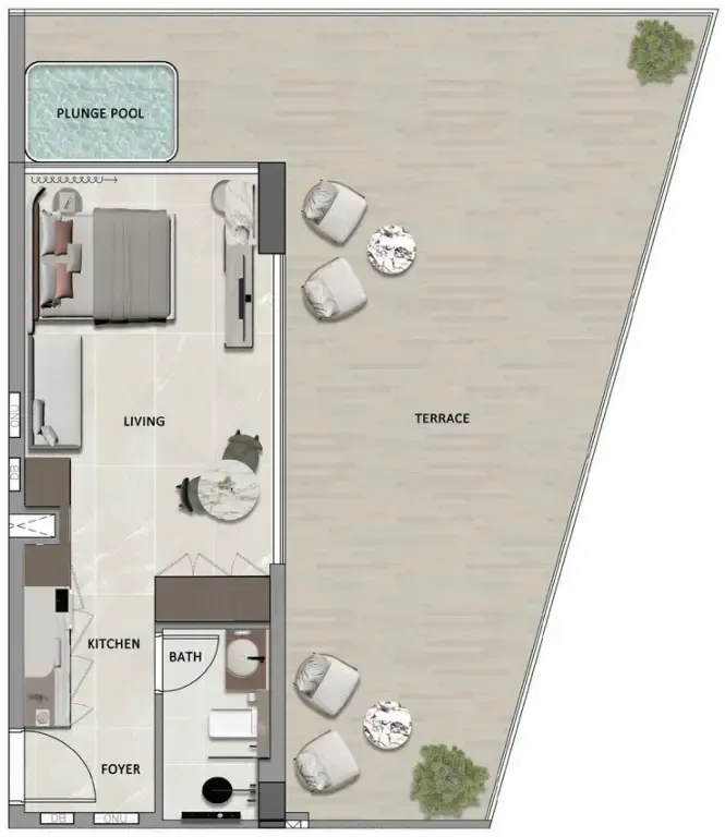 1 bedroom layout