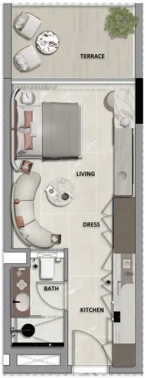 0 bedroom layout
