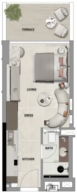 0 bedroom layout