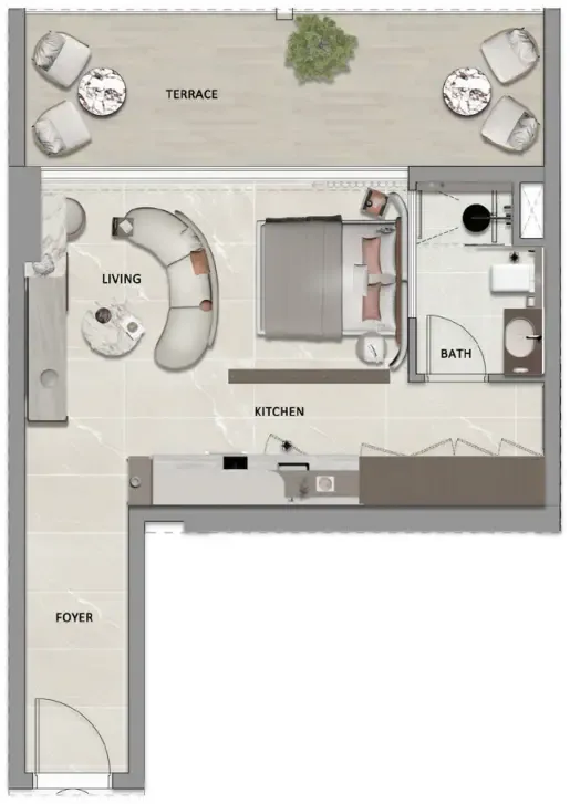 0 bedroom layout