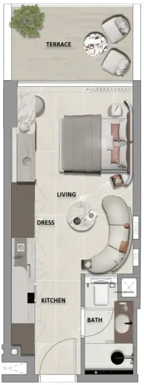 0 bedroom layout