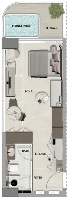0 bedroom layout