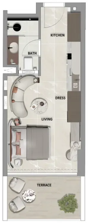 0 bedroom layout
