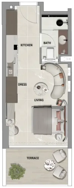 0 bedroom layout