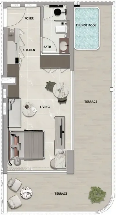 1 bedroom layout