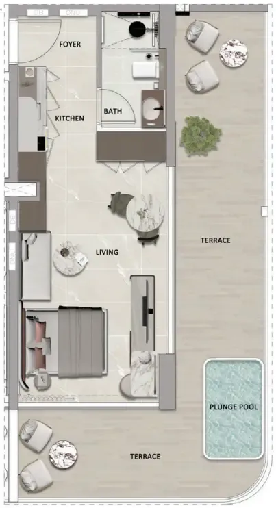1 bedroom layout