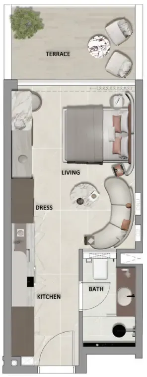 0 bedroom layout