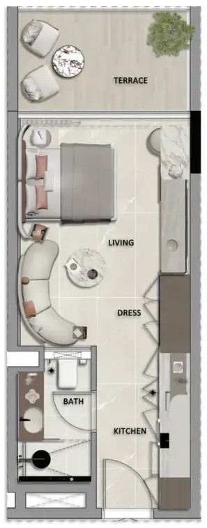 0 bedroom layout