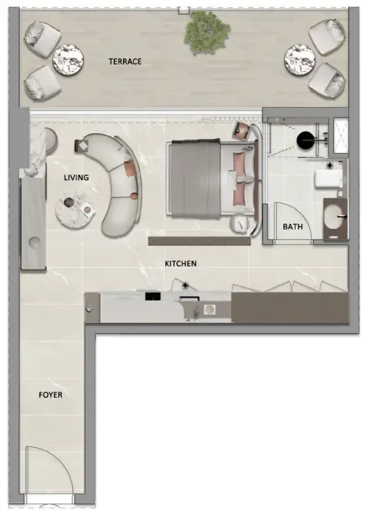 0 bedroom layout