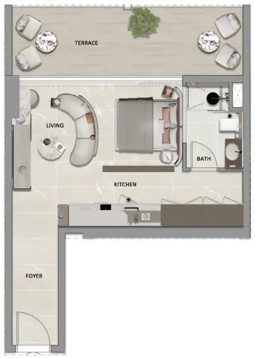 0 bedroom layout