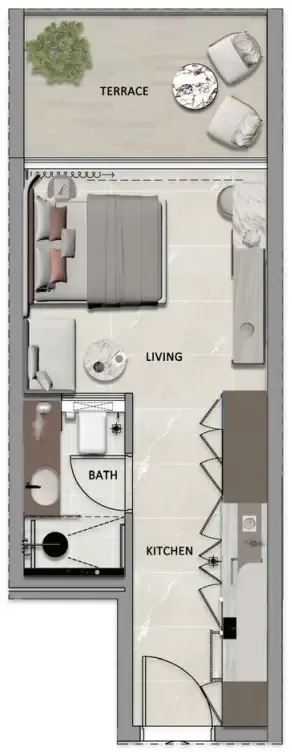 0 bedroom layout