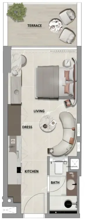 0 bedroom layout
