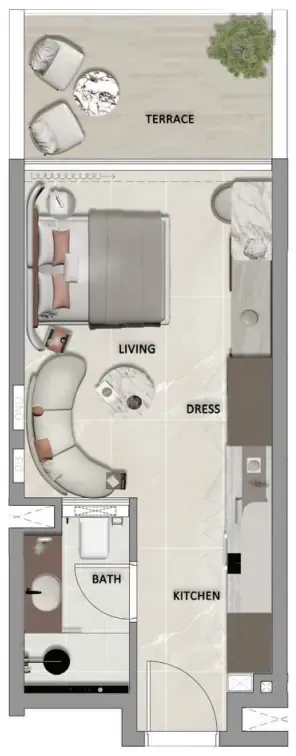 0 bedroom layout