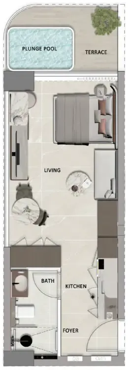 0 bedroom layout