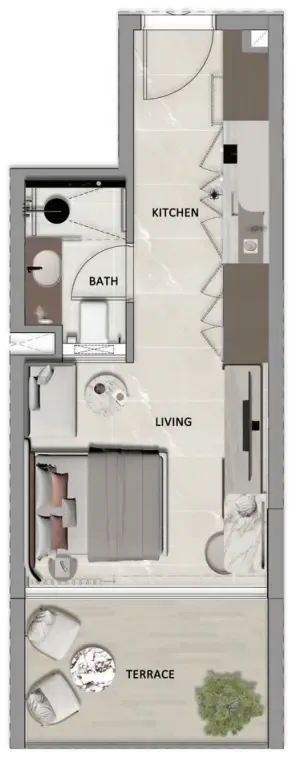 0 bedroom layout