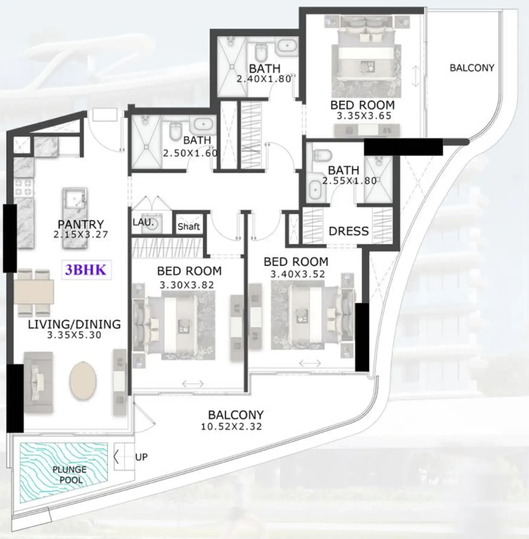 3 bedroom layout