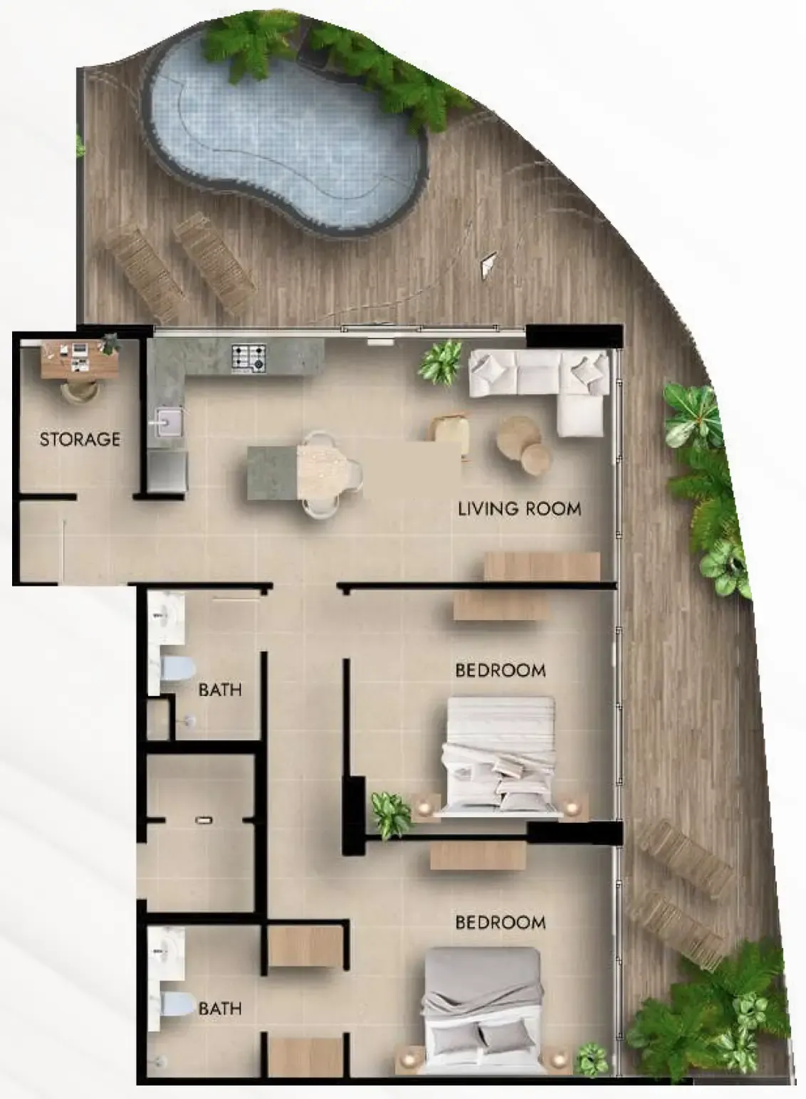 2 bedroom layout