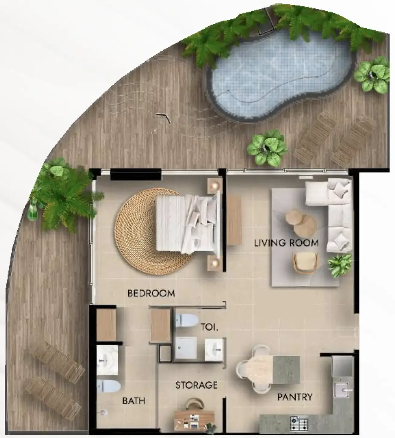 1 bedroom layout