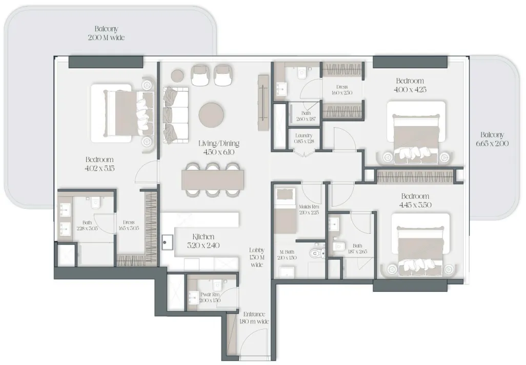 3 bedroom layout