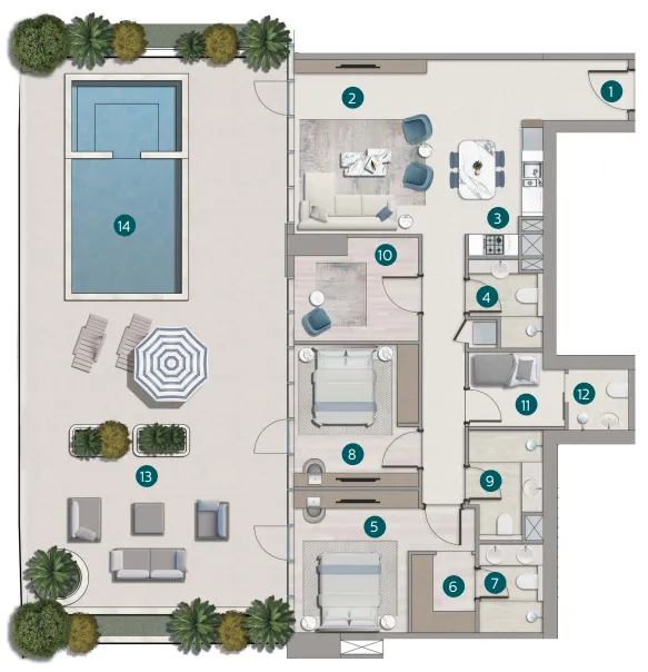 2 bedroom layout