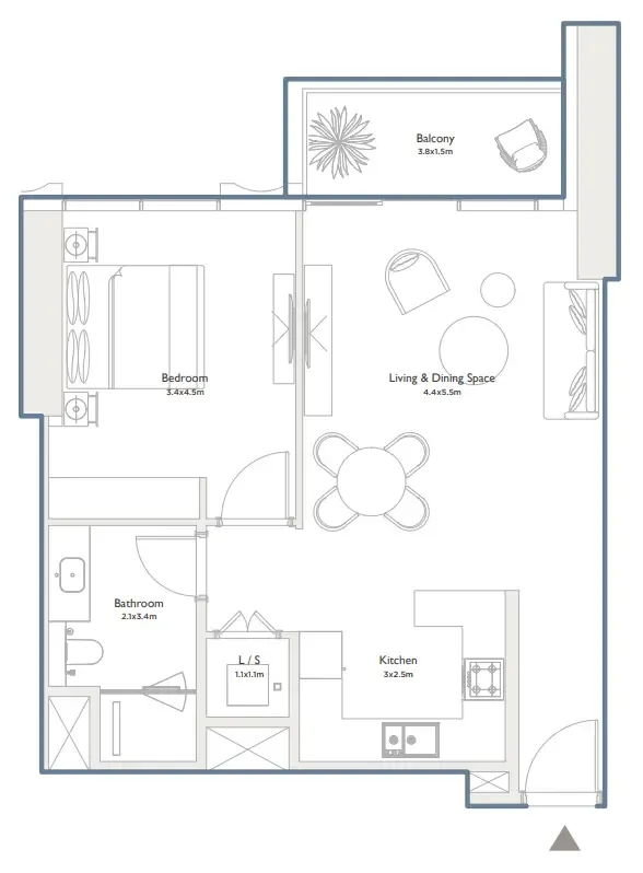 1 bedroom layout