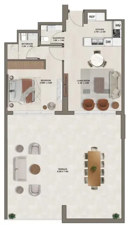 1 bedroom layout