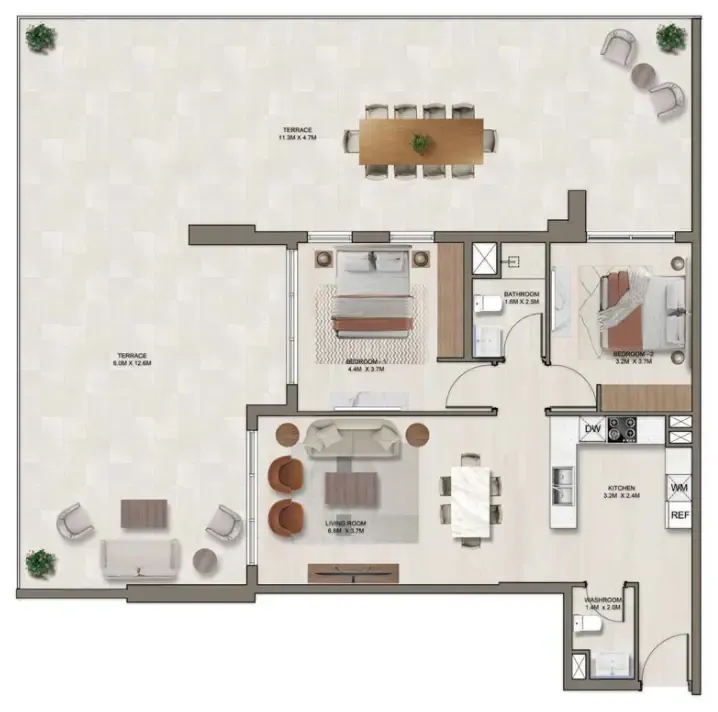 2 bedroom layout