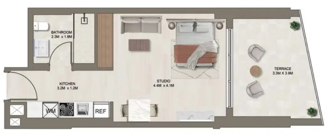 0 bedroom layout