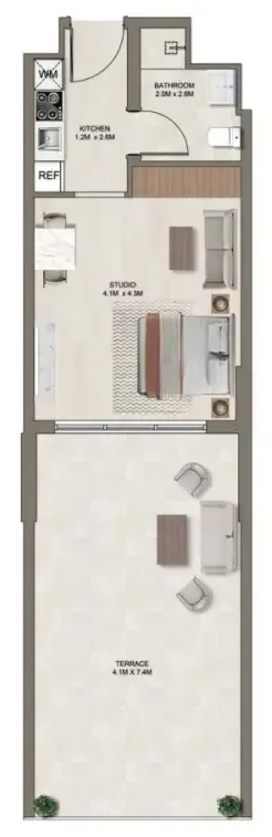 0 bedroom layout