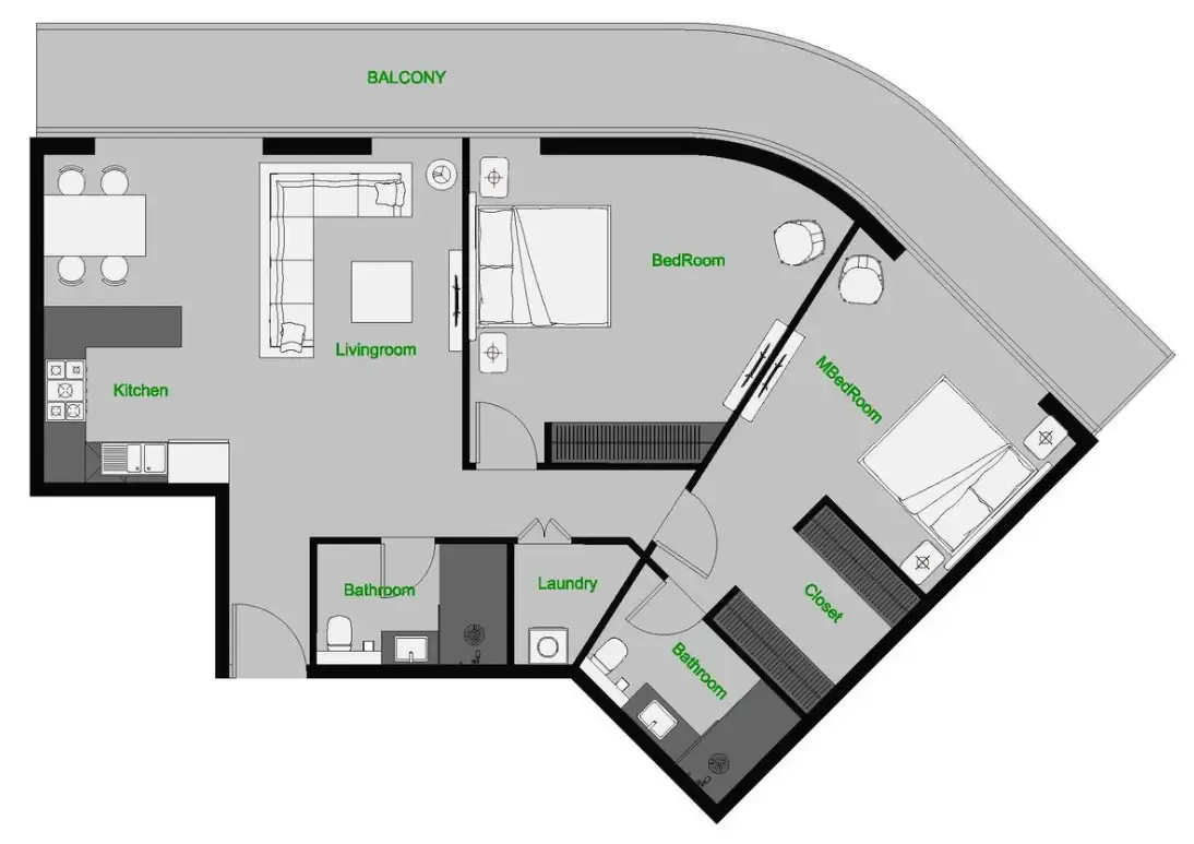 2 bedroom layout