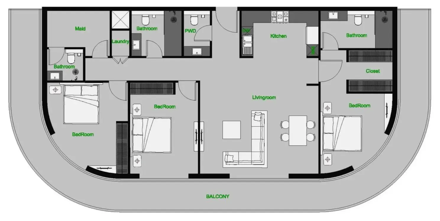 3 bedroom layout
