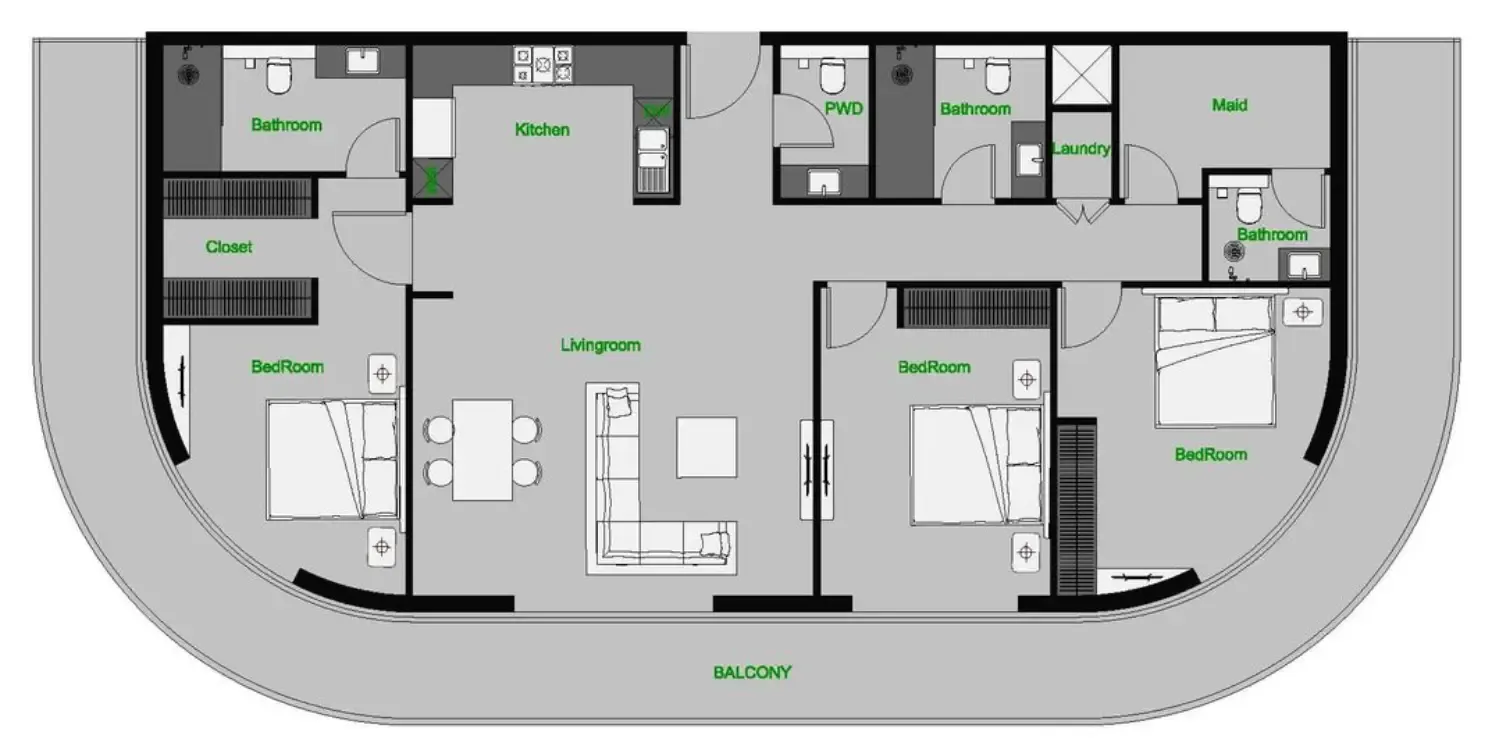 3 bedroom layout