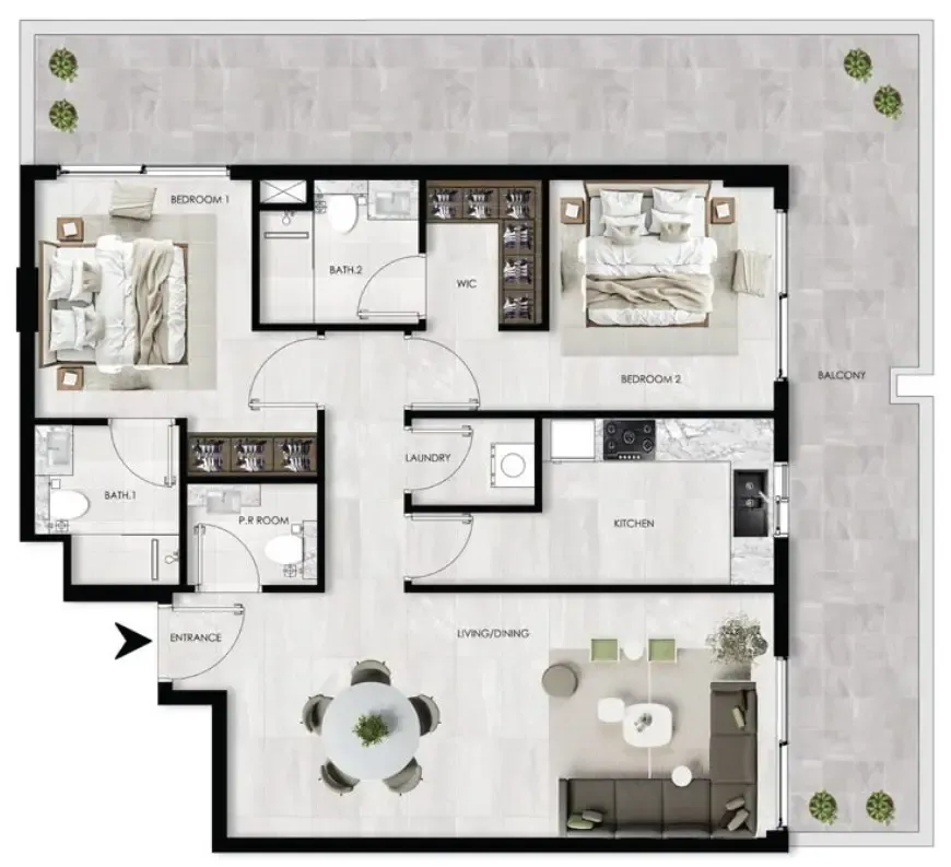 2 bedroom layout