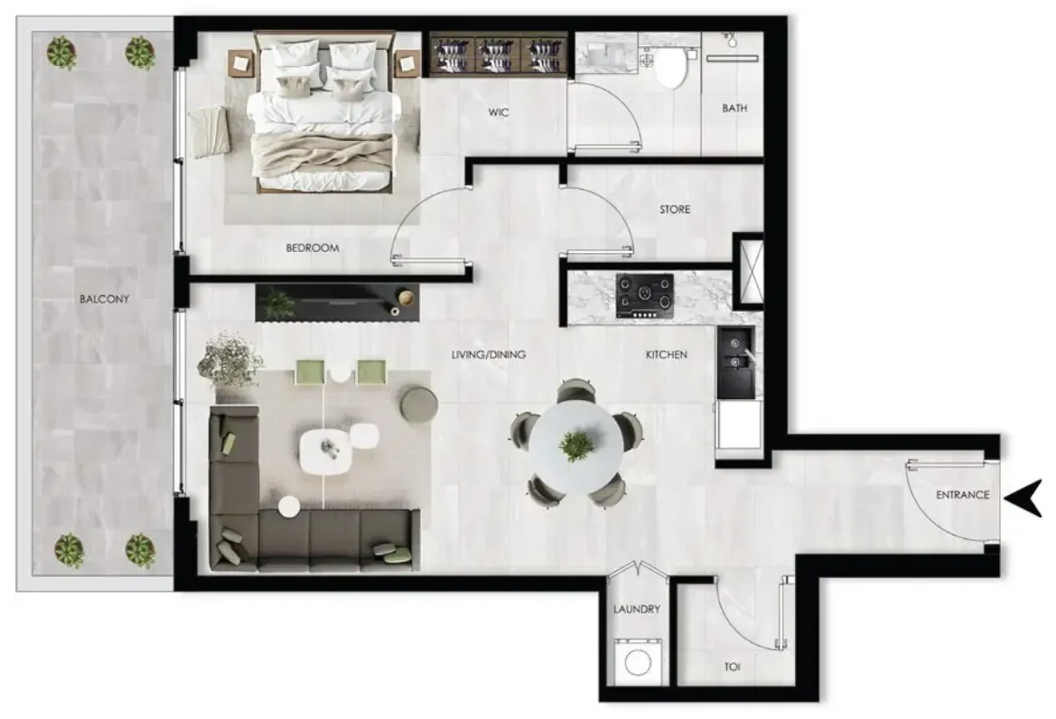 1 bedroom layout
