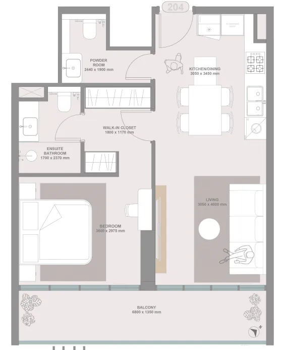 1 bedroom layout