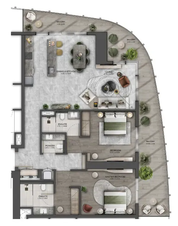 2 bedroom layout