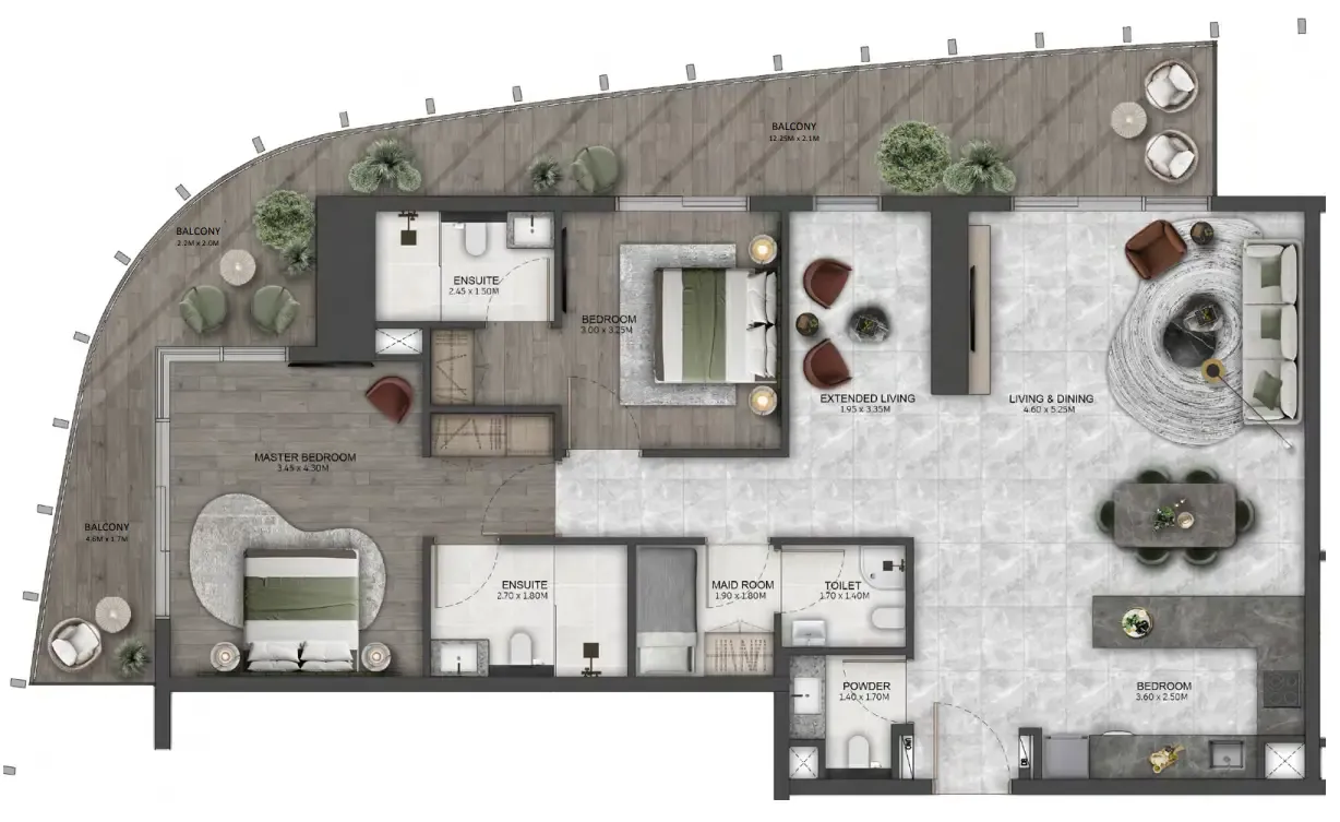 2 bedroom layout
