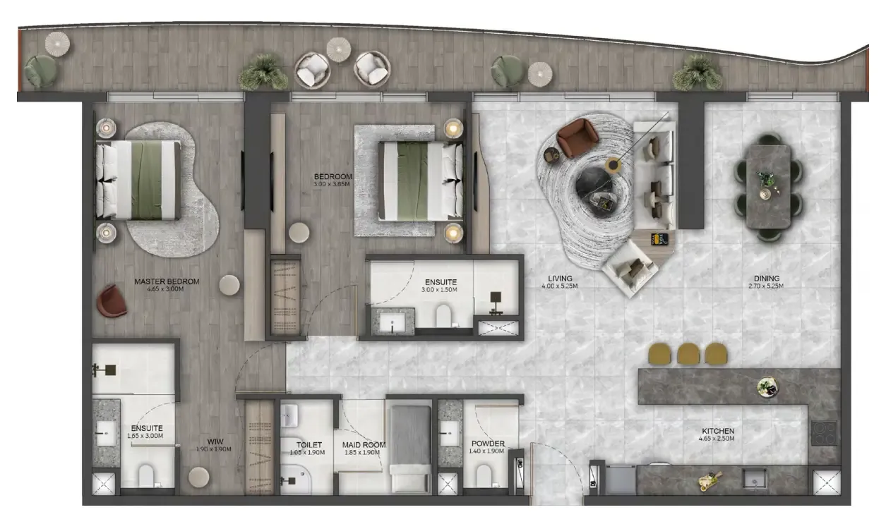 2 bedroom layout