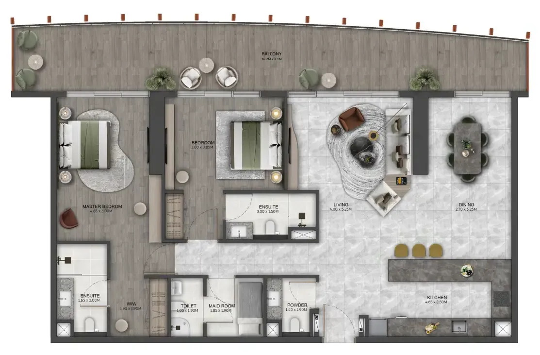 2 bedroom layout