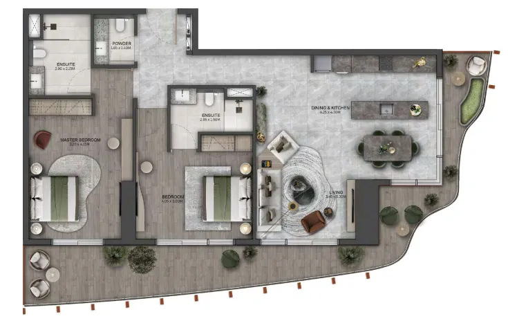 2 bedroom layout