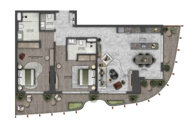 2 bedroom layout