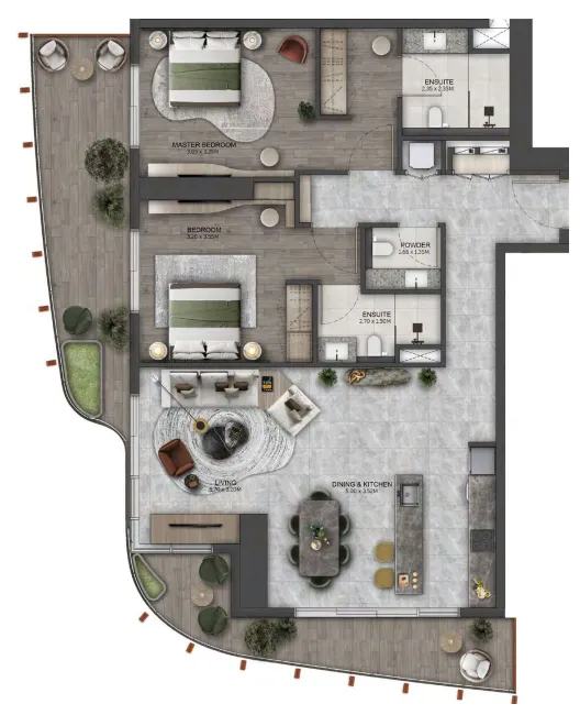 2 bedroom layout