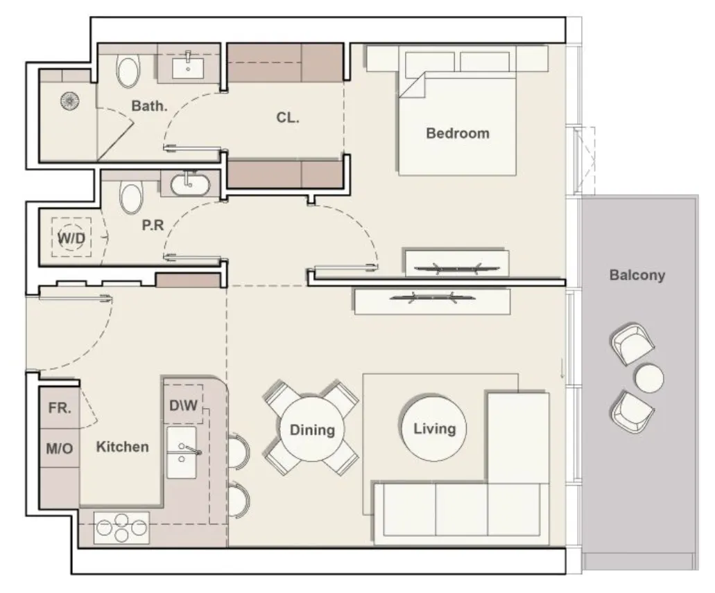 1 bedroom layout
