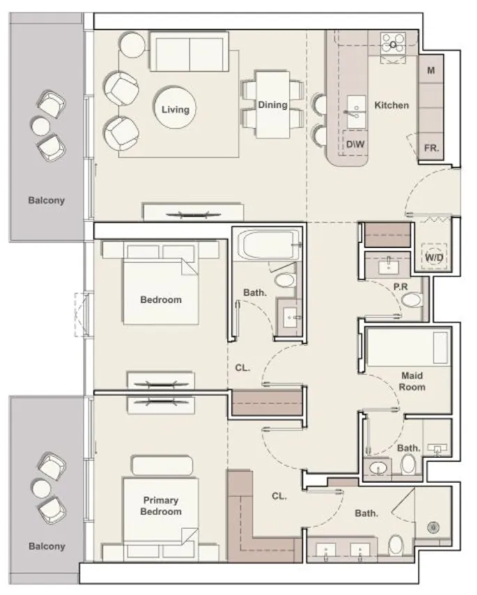 2 bedroom layout